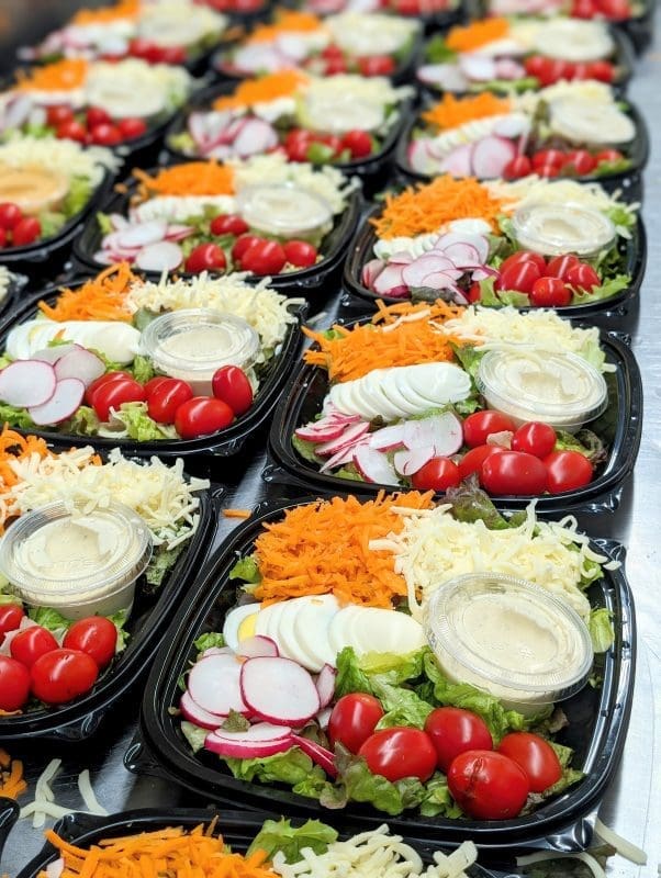freshly-packaged salads