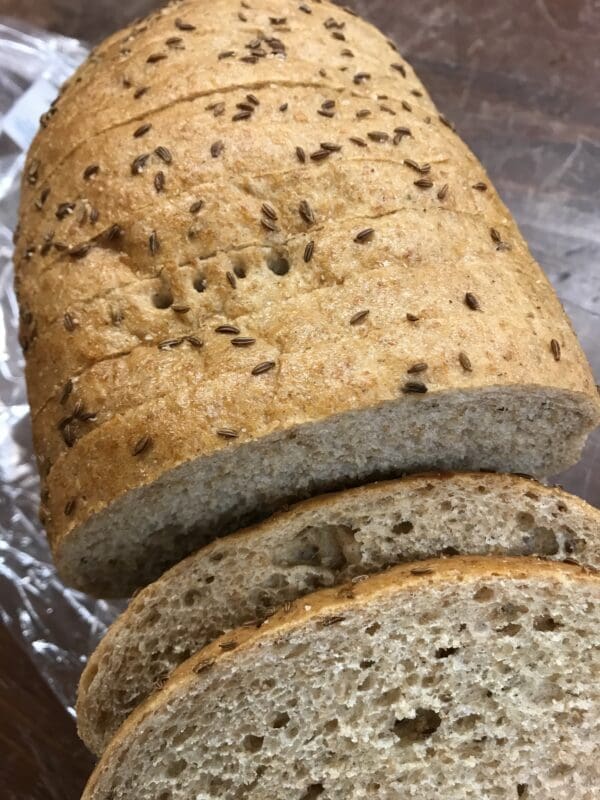 A loaf of rye bread.